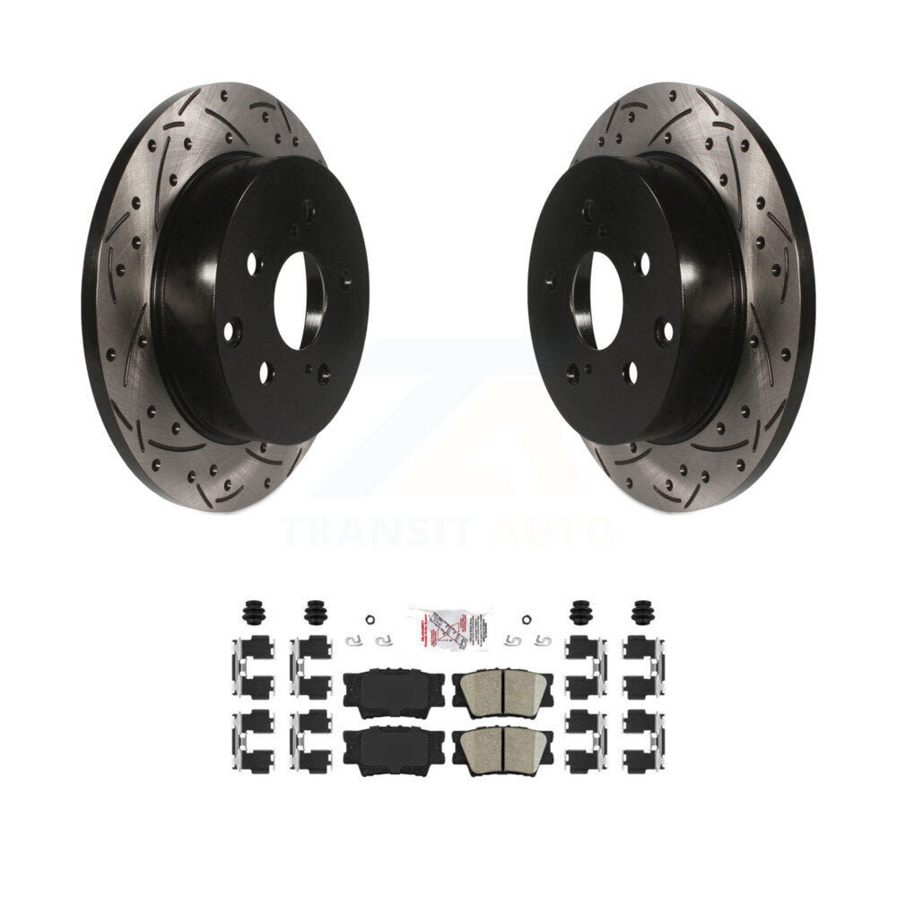 Kit de plaquettes de frein en céramique, Rotors de frein à disque à fente arrière percée pour Toyota RAV4 Lexus HS250