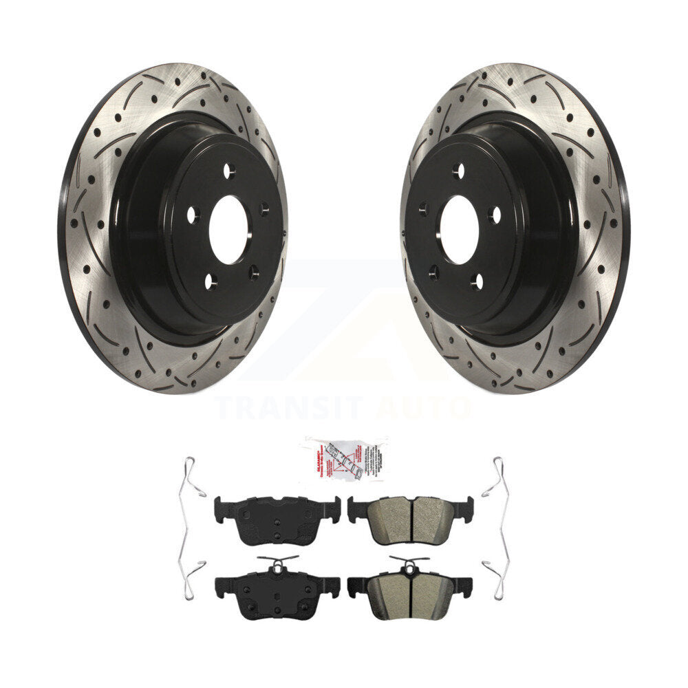 Kit de plaquettes semi-métalliques de Rotor de frein à fente arrière percée pour Ford Edge Fusion Lincol