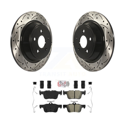 Kit de plaquettes semi-métalliques de Rotor de frein à fente arrière percée pour Ford Edge Fusion Lincol