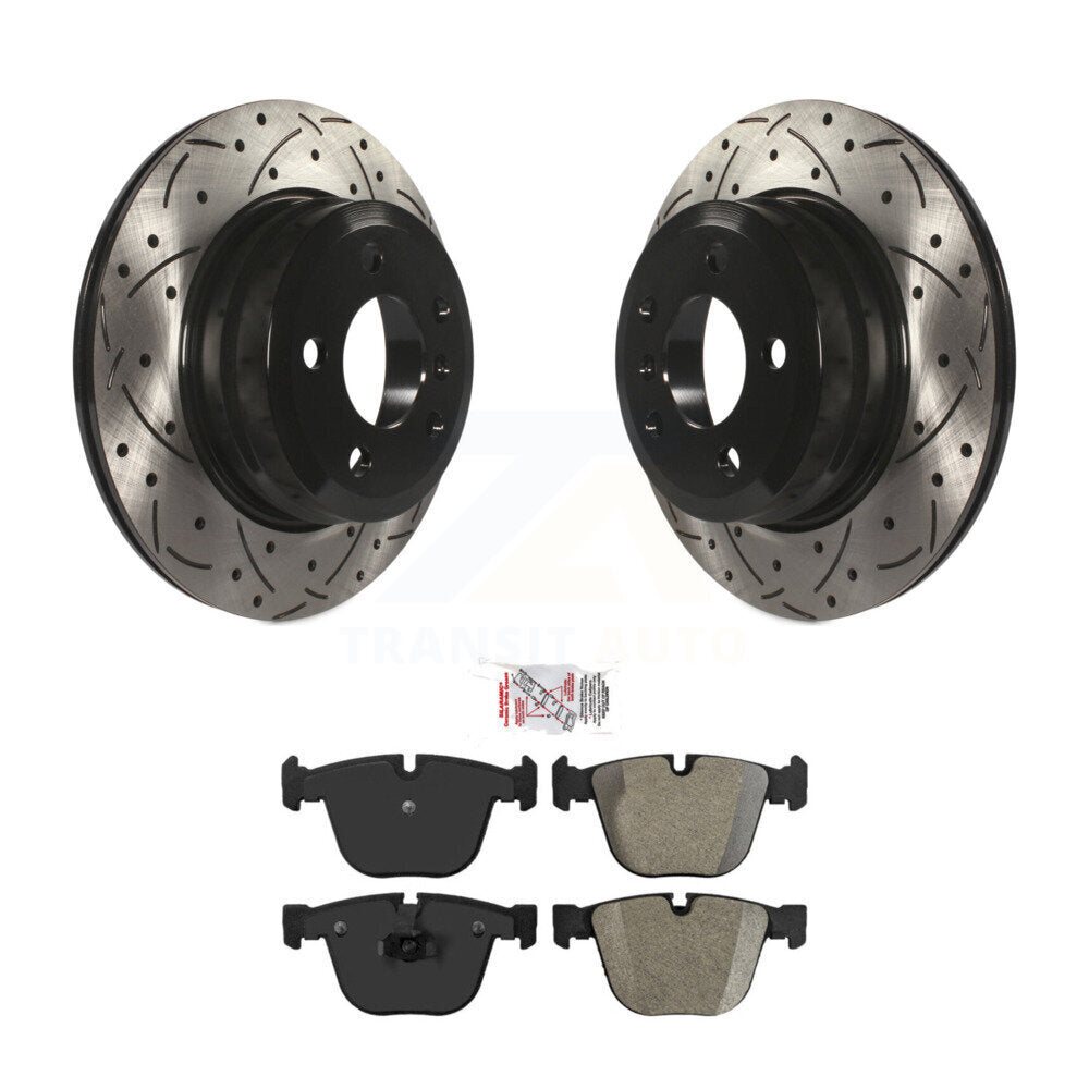 Kit de rotor de frein à fente percée arrière et de plaquettes semi-métalliques pour BMW X6 2009 à partir de 10 0