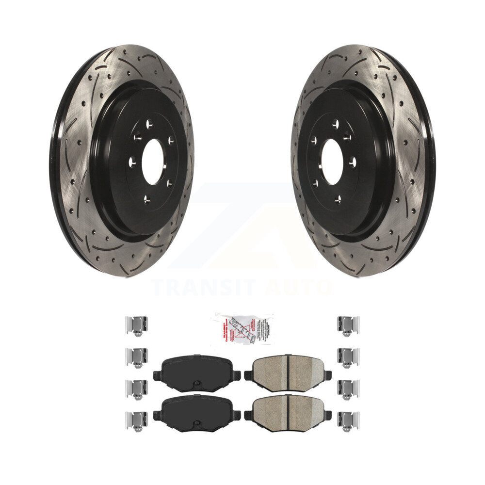 Kit de plaquettes en céramique pour Rotor de frein, fente de perçage arrière, pour Ford Explorer Police Intercepto