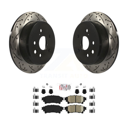Rotor de frein à disque fendu percé à revêtement arrière et kit de plaquettes en céramique pour Lexus IS25
