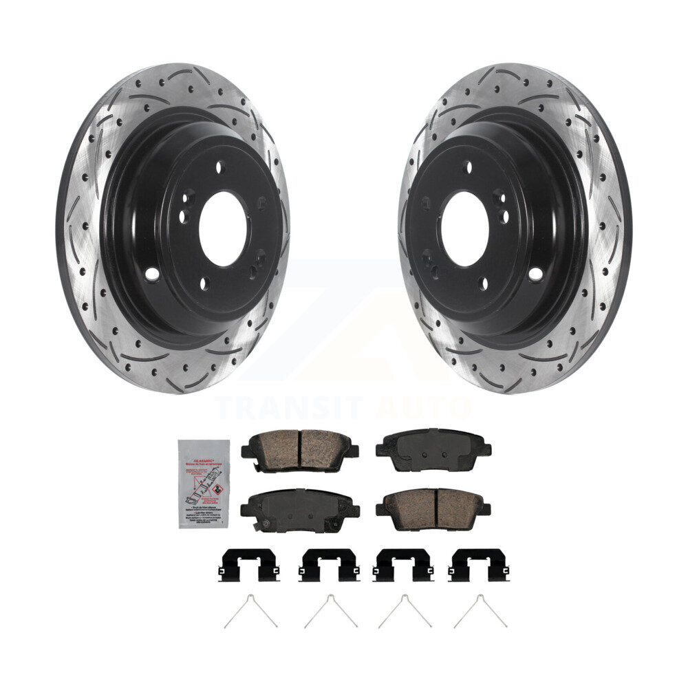 Kit de plaquettes en céramique pour rotors de frein à fente de forage arrière, pour Genesis G80 2018 l 2020 5.0