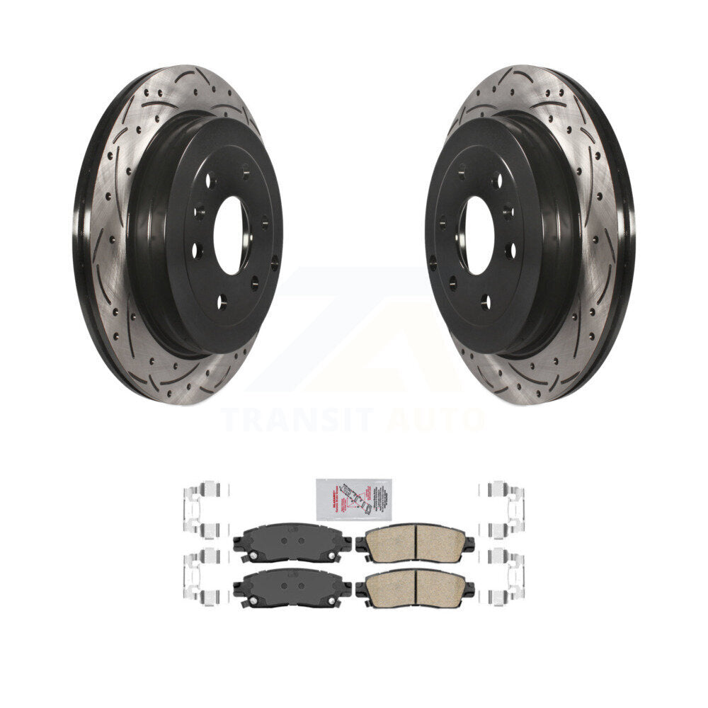 Kit de plaquettes en céramique pour Rotors de frein à fente de forage arrière, pour GMC Acadia Buick autoclave Satur