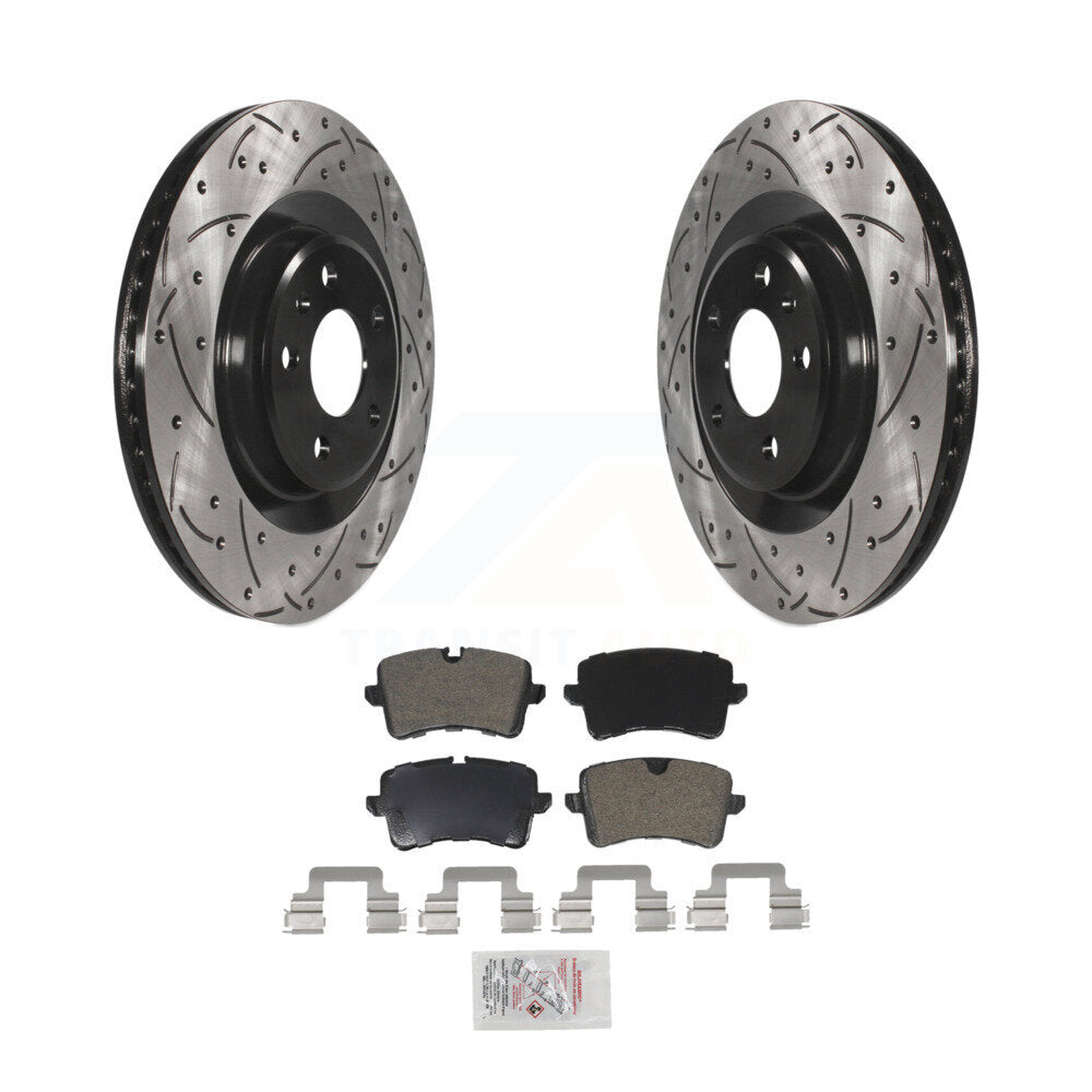Kit de plaquettes semi-métalliques de Rotor de frein à fente percée arrière, pour Audi Porsche Macan A6 A
