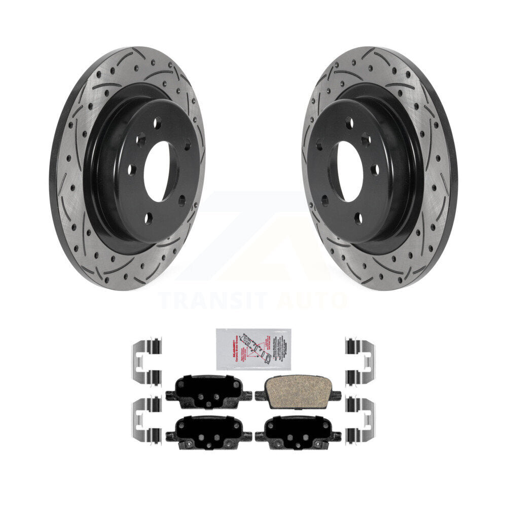 Rotor de frein à disque à fente percée avec revêtement arrière et Kit de plaquettes en céramique pour Chevrolet Malib