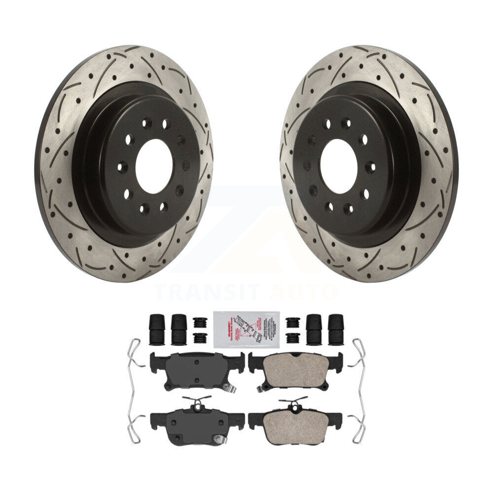 Kit de plaquettes en céramique de rotors de frein à disque fendus percés à revêtement arrière pour Buick Envisio