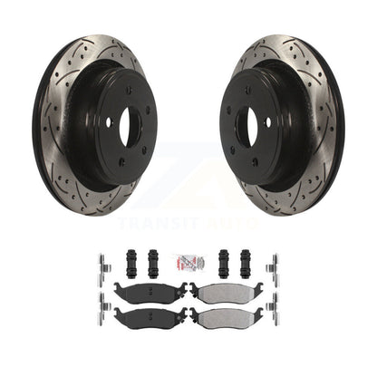 Rotor de frein à fente arrière percé et Kit de plaquettes semi-métalliques pour Ram 1500 Classic Dodge