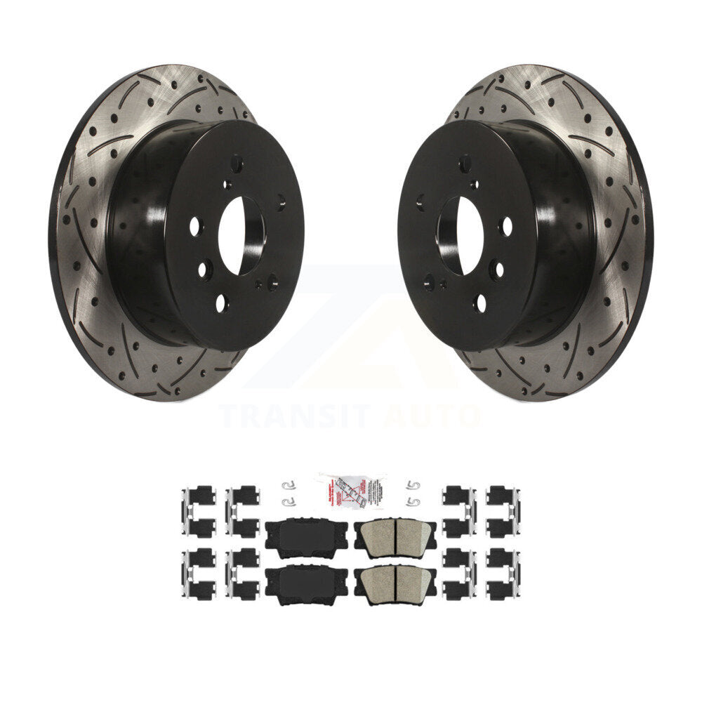 Kit de plaquettes en céramique pour Rotors de frein à fente de forage arrière, pour Toyota Camry Lexus ES350 Avalo