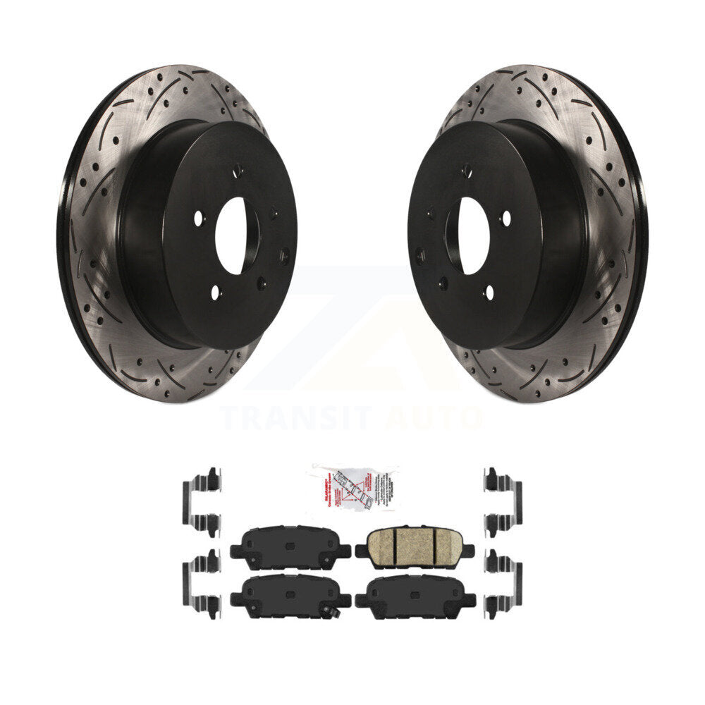 Kit de plaquettes en céramique pour rotors de frein à disque, fente de perçage pour manteau arrière, pour INFINITI Q50 Q60 QX7
