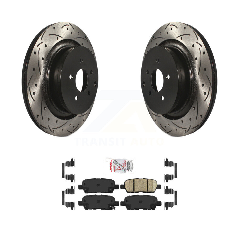 Kit de plaquettes en céramique pour rotors de frein à disque, fente de perçage pour manteau arrière, pour INFINITI Q50 Q60 QX7