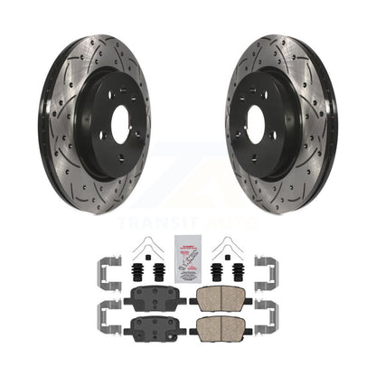Kit de plaquettes de frein en céramique, Rotors de frein à fente arrière percés pour Chevrolet Camaro Cadillac CT