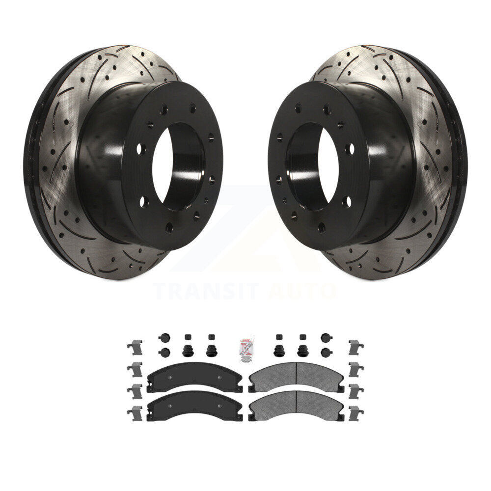 Rotors de frein à fente arrière, Kit de plaquettes semi-métalliques pour GMC Chevrolet Sierra 250