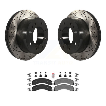 Rotors de frein à fente arrière, Kit de plaquettes semi-métalliques pour GMC Chevrolet Sierra 250