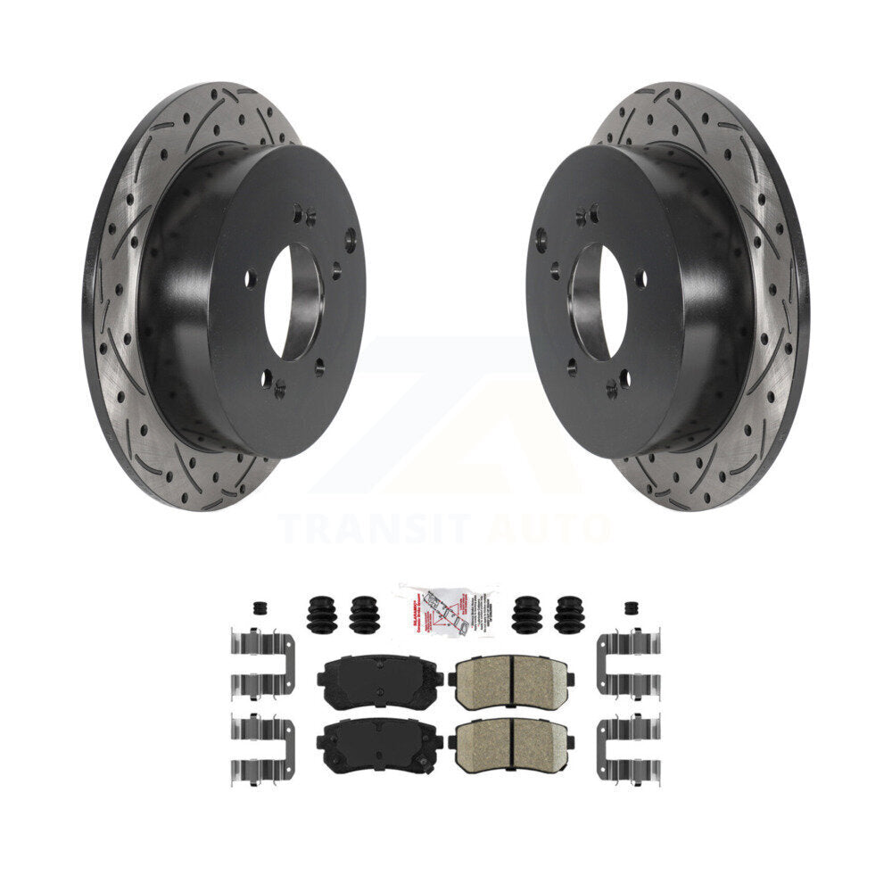 Kit de plaquettes de frein en céramique, fente de perçage arrière, Rotors, pour Hyundai Tucson Kia Sportage AW