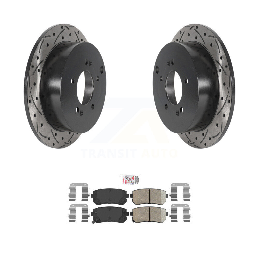 Kit de plaquettes de frein en céramique, fente de perçage arrière, Rotors, pour Hyundai Tucson Kia Sportage AW