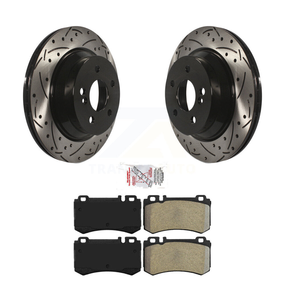 Kit de plaquettes semi-métalliques de Rotor de frein à disque de fente de forage arrière pour Mercedes-Benz E55 AM