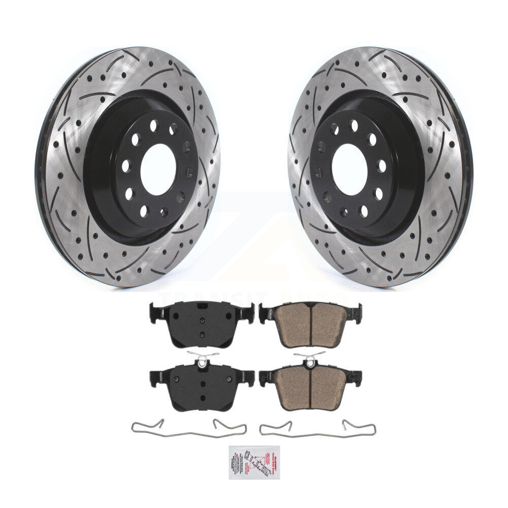 Rotor de frein à disque à fente arrière et Kit de plaquettes en céramique pour Volkswagen Atlas Golf