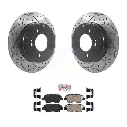 Kit de plaquettes de frein en céramique, fente de perçage arrière, Rotors, pour Hyundai Sonata Kia Optima Azer