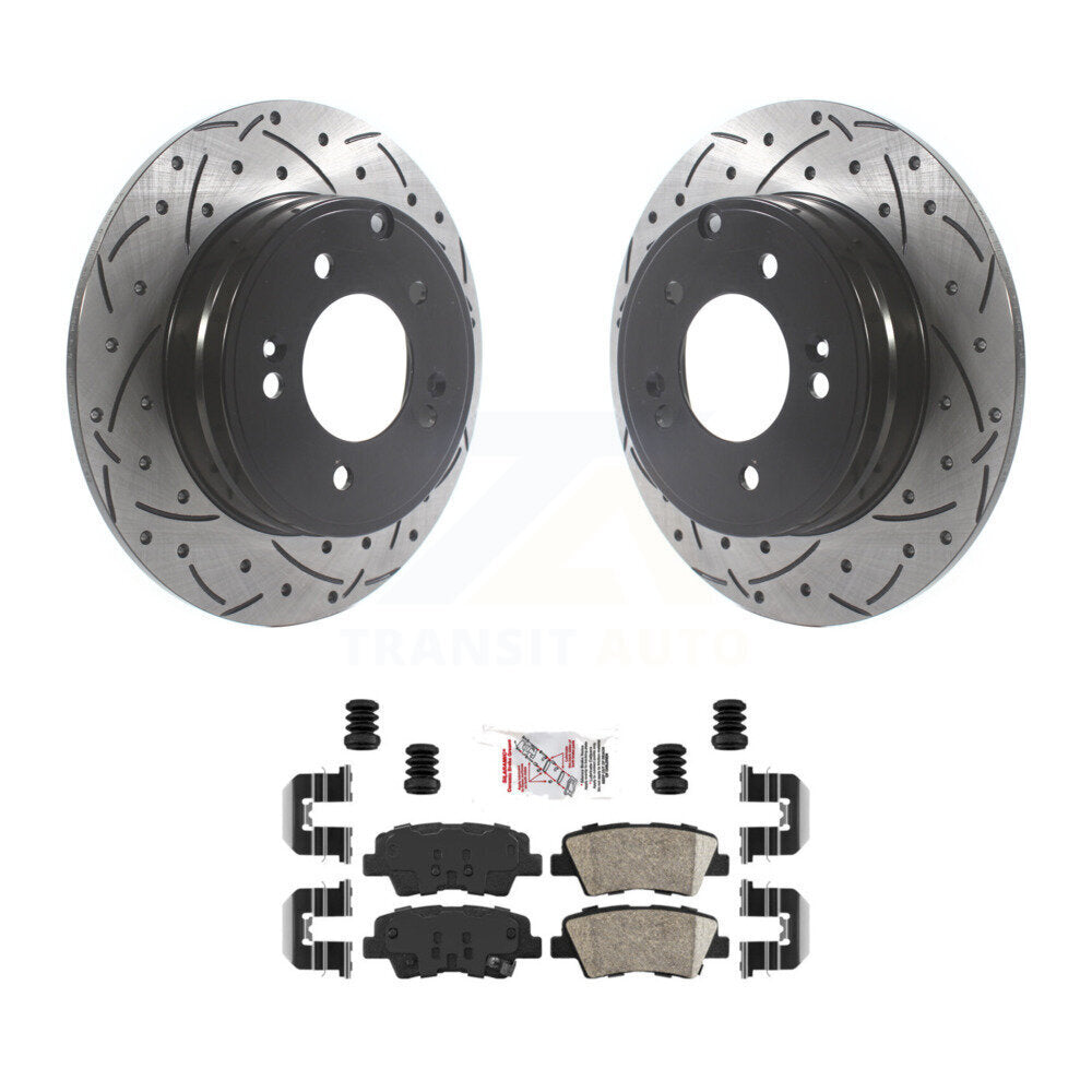 Kit de plaquettes de frein en céramique, fente de perçage arrière, Rotors, pour Hyundai Sonata Kia Optima Azer
