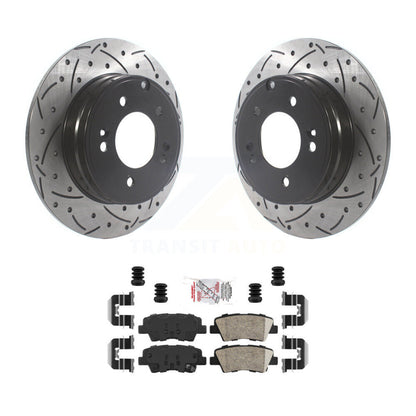 Kit de plaquettes de frein en céramique, fente de perçage arrière, Rotors, pour Hyundai Sonata Kia Optima Azer