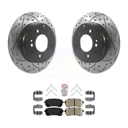 Kit de plaquettes en céramique pour Rotor de frein à disque, fente arrière percée, pour Hyundai Sonata Kia Optim