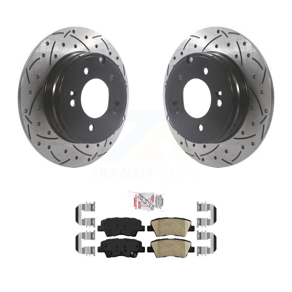 Kit de plaquettes en céramique pour Rotor de frein à disque, fente arrière percée, pour Hyundai Sonata Kia Optim