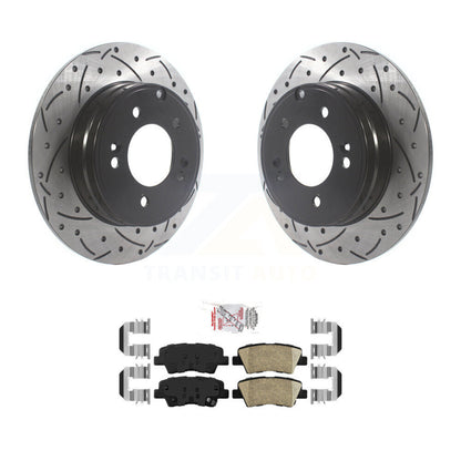 Kit de plaquettes en céramique pour Rotor de frein à disque, fente arrière percée, pour Hyundai Sonata Kia Optim