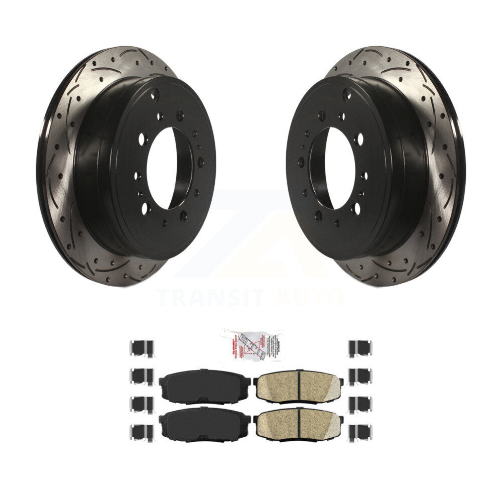 Kit de plaquettes en céramique pour Rotor de frein, fente de perçage arrière, pour Toyota Tundra Sequoia Lexus Lan