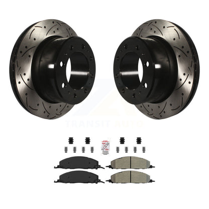 Kit de plaquettes semi-métalliques de Rotor de frein à fente arrière percée pour Ram 3500 2500 1500 Dodge