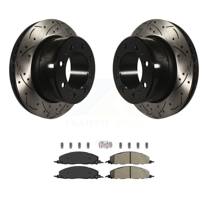 Kit de plaquettes semi-métalliques de Rotor de frein à fente arrière percée pour Ram 3500 2500 1500 Dodge