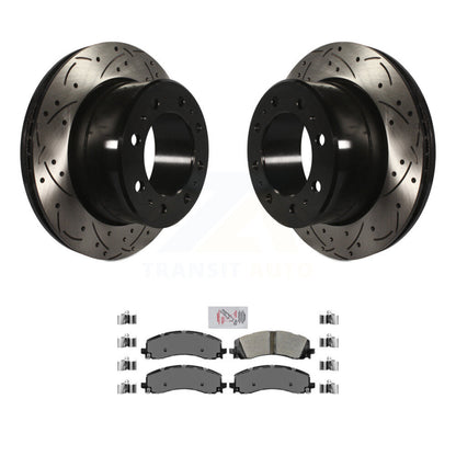 Rotors de frein à disque à fente de perçage arrière, Kit de plaquettes semi-métalliques pour Ram 2500 350