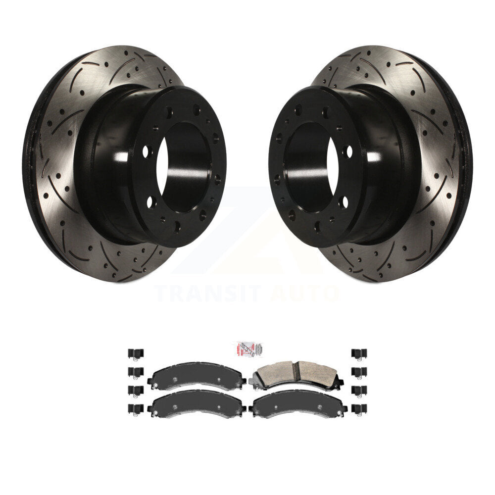 Kit de plaquettes de frein à disque fendues percées à revêtement arrière, Kit de plaquettes semi-métalliques pour Ram 350