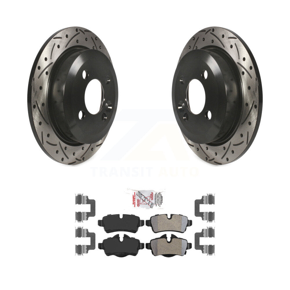 Kit de plaquettes semi-métalliques de rotors de frein à disque à fente percée à revêtement arrière pour Mini Coope