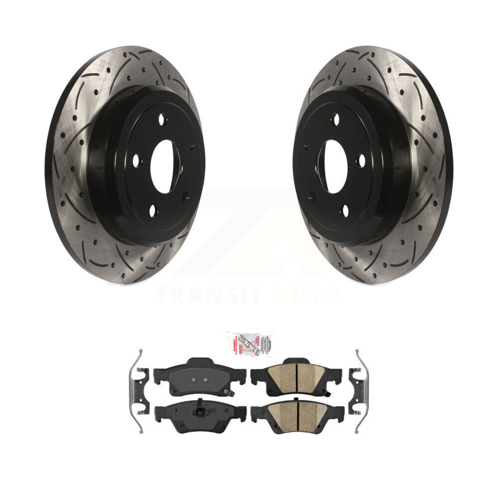 Kit de plaquettes de frein en céramique, Rotors de frein à disque à fente arrière percée pour Dodge Durango Jeep Gran