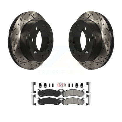 Rotors de frein à fente arrière, Kit de plaquettes semi-métalliques pour Chevrolet GMC Sierra 250