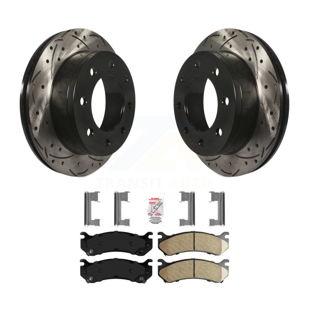 Kit de plaquettes en céramique pour Rotors de frein à fente de forage arrière, pour Chevrolet GMC Sierra 2500 HD H
