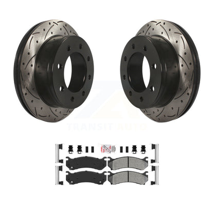 Rotors de frein à fente arrière, Kit de plaquettes semi-métalliques pour Chevrolet GMC Sierra 250