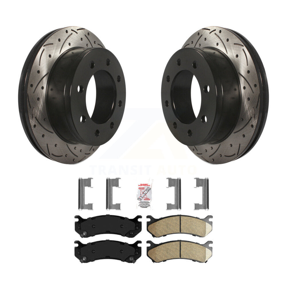 Kit de plaquettes en céramique pour Rotors de frein à fente de forage arrière, pour Chevrolet GMC Sierra 2500 HD X