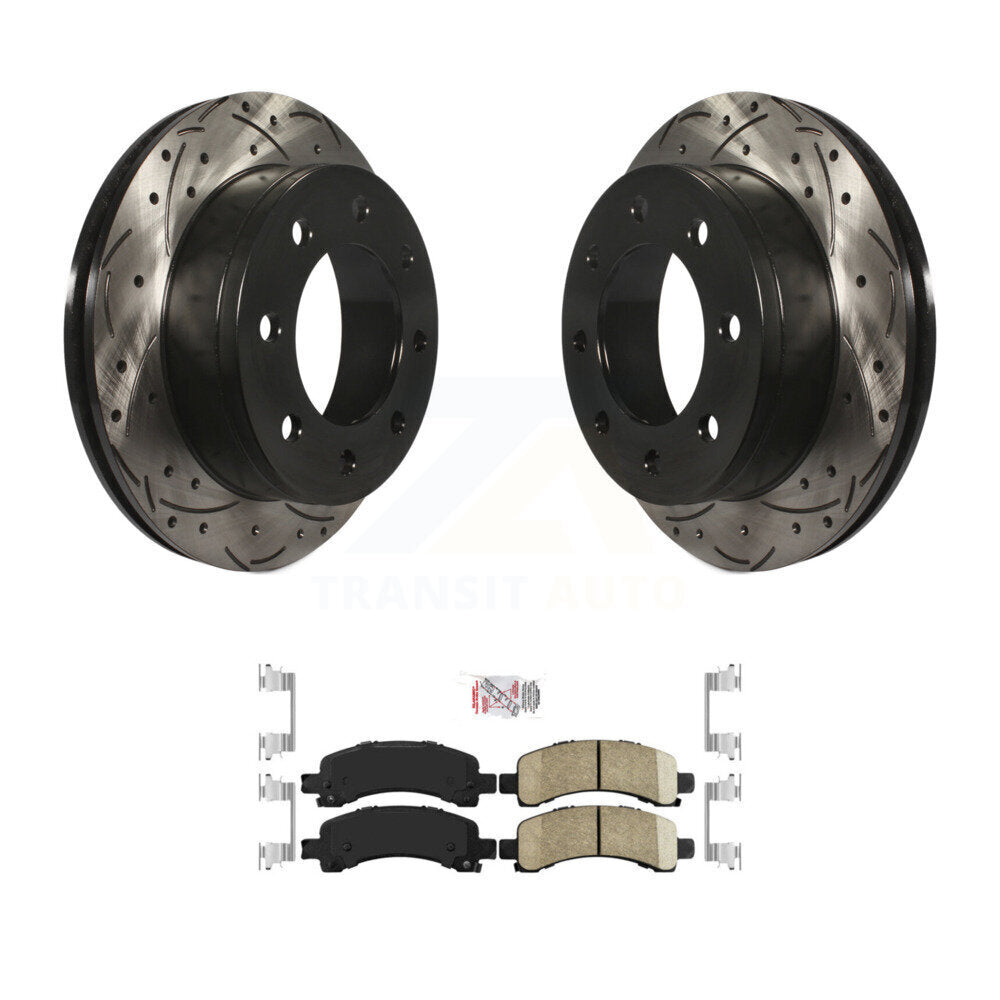 Kit de plaquettes en céramique pour Rotors de frein à fente de forage arrière, pour Chevrolet GMC Express 2500 350