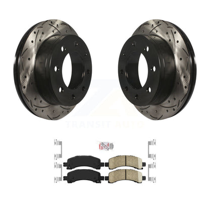 Kit de plaquettes en céramique pour Rotors de frein à fente de forage arrière, pour Chevrolet GMC Express 2500 350