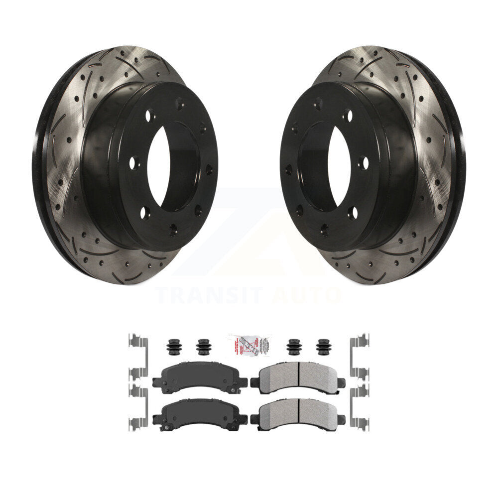 Kit de plaquettes semi-métalliques de Rotor de frein de fente de forage arrière pour Chevrolet GMC Express 250