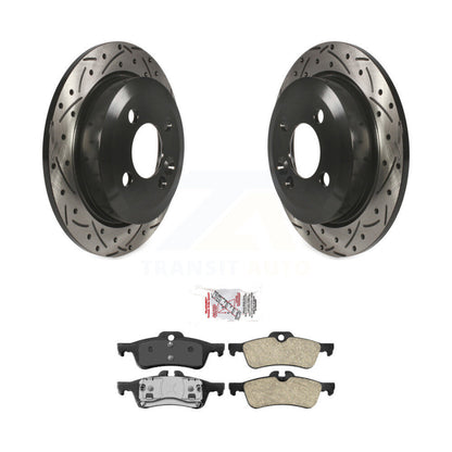 Rotor de frein à disque fendu percé à revêtement arrière et kit de plaquettes en céramique pour Mini Coope