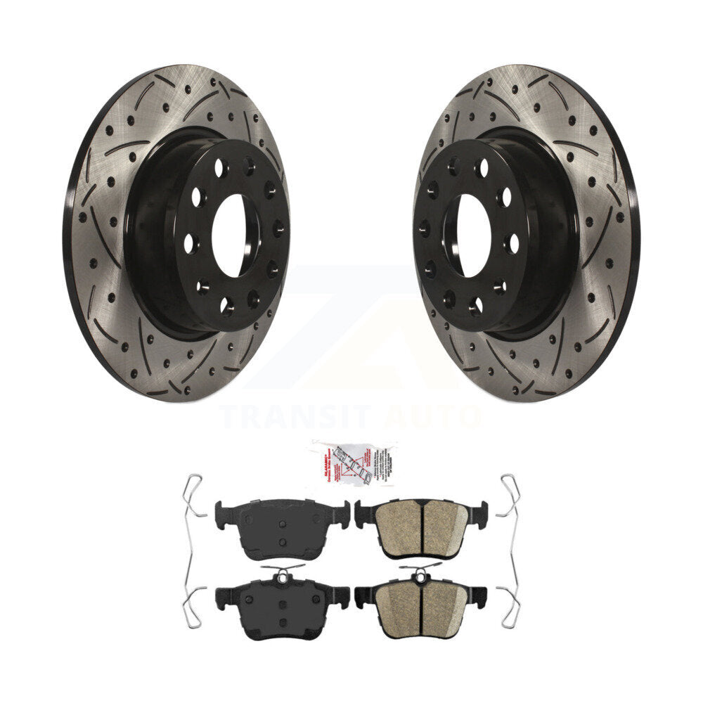 Kit de plaquettes en céramique pour Rotors de frein à fente de forage arrière, pour Volkswagen Taos Audi A3 Quattr