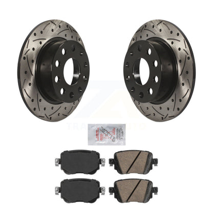 Rotors de frein à disque à fente arrière, Kit de plaquettes en céramique pour Volkswagen Golf Alltrac