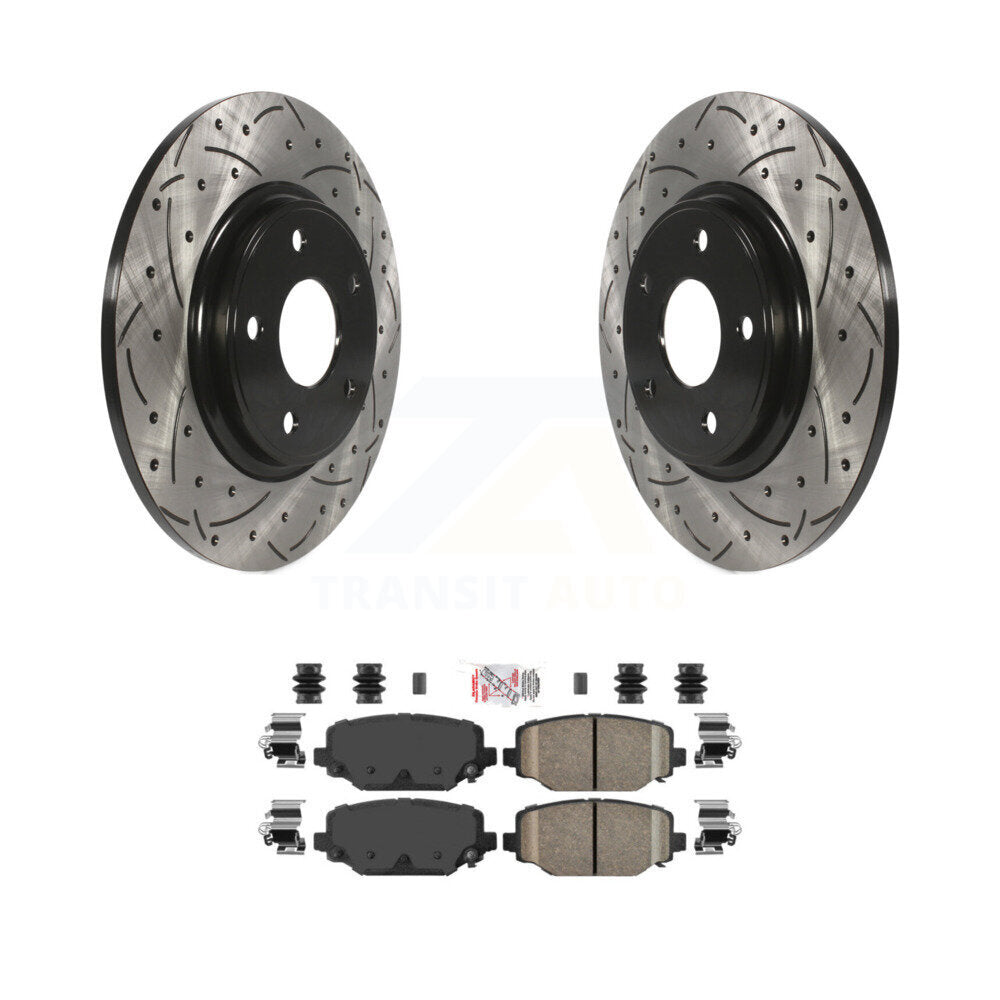 Kit de plaquettes en céramique pour Rotor de frein, fente de perçage arrière, pour Dodge Grand Caravan Journey Tow