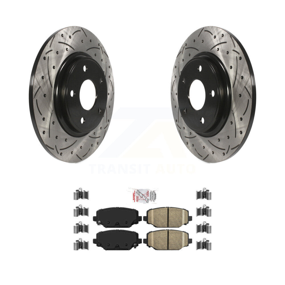 Kit de plaquettes en céramique pour Rotor de frein, fente de perçage arrière, pour Dodge Grand Caravan Journey Tow