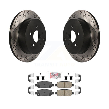 Rotor de frein à disque à fente arrière et kit de plaquettes en céramique pour INFINITI FX3 2009 – 2012