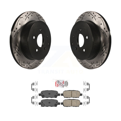 Rotor de frein à disque à fente arrière et kit de plaquettes en céramique pour INFINITI FX3 2009 – 2012