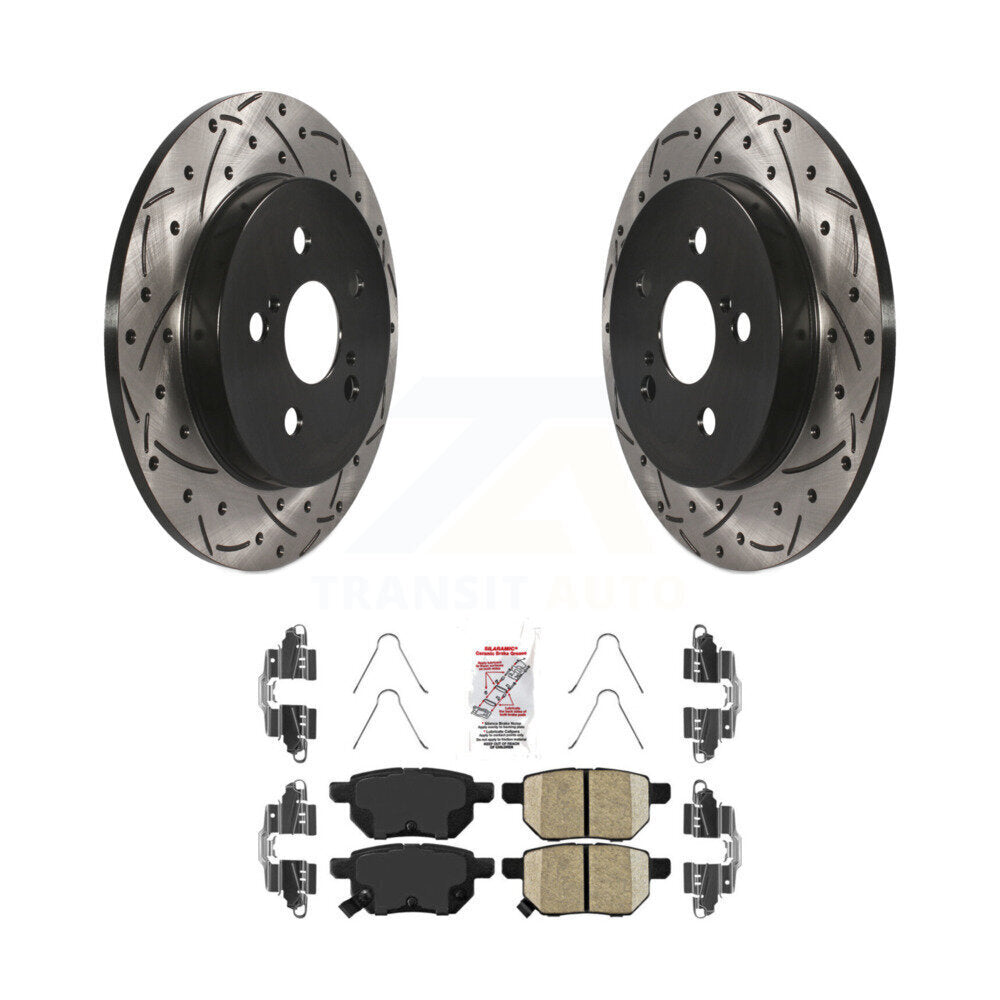 Kit de plaquettes en céramique pour Rotor de frein, fente de perçage arrière, pour Toyota Corolla Matrix Prius Vib